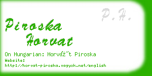 piroska horvat business card